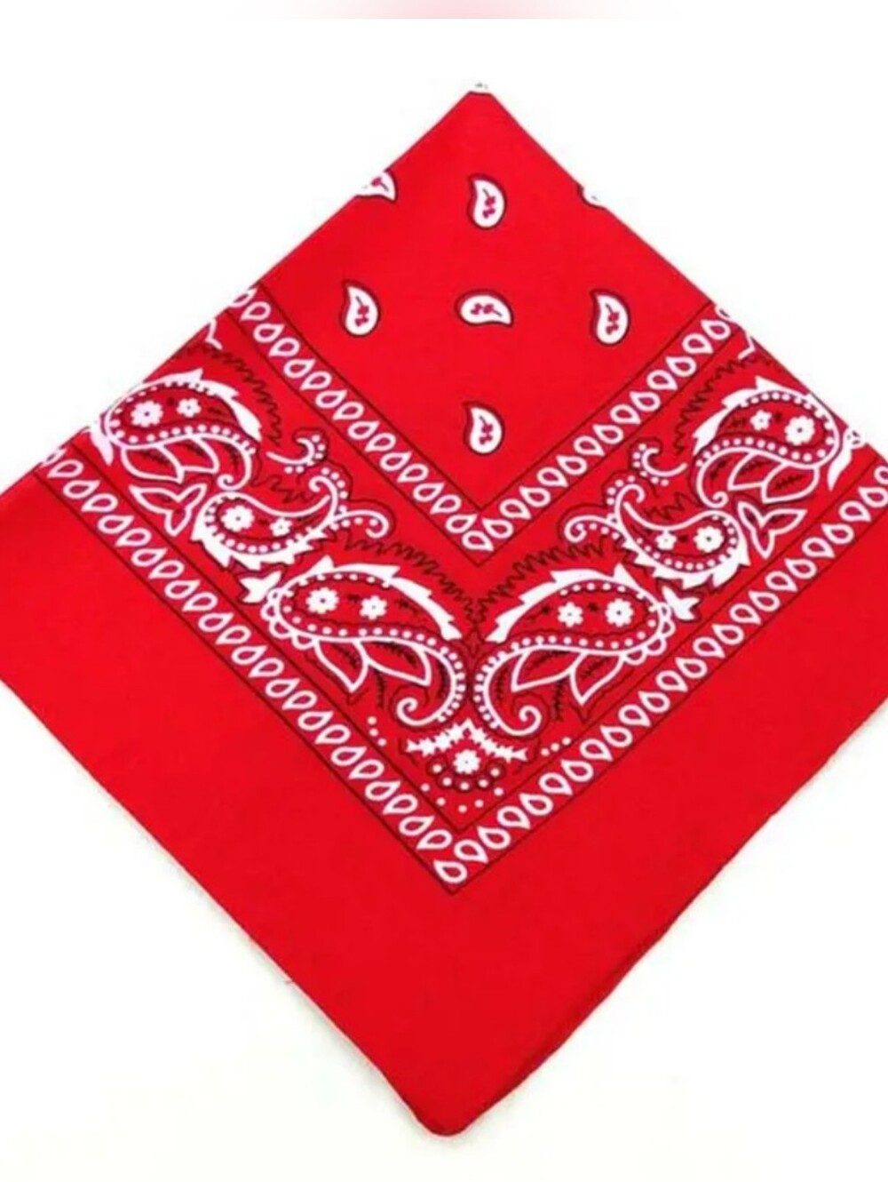 New! Red Paisley Cotton Bandana Scarf Handkerchief 5 Piece Lot 21 X 21 NWOT